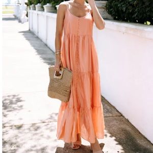 Tiered Peach Dress Size Medium NWT